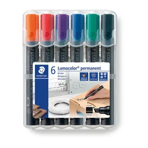 Staedtler 350 Permanent Marker Chisel Tip Bright Assorted Pack of 6