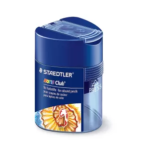 10 x Staedtler Double Hole Triangular Sharpener Blue