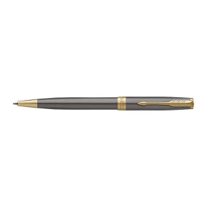Parker Sonnet Grey Lacquer Gold Trim Ballpoint Pen