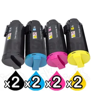 8 Pack Compatible Fuji Xerox DocuPrint CP555d Toner Cartridges CT203061 - CT203064 [2BK,2C,2M,2Y]