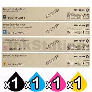 4 Pack Fuji Xerox Docuprint C5155d Genuine Toner Cartridge CT203161 - CT203164 [1BK,1C,1M,1Y]