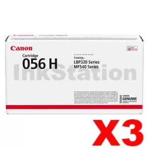 3 x Canon CART-056H Black High Yield Genuine Toner Cartridge - 21,000 pages