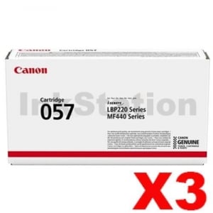 3 x Canon CART-057 Black Genuine Toner Cartridge - 3,100 pages
