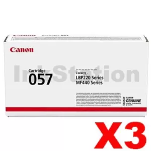 3 x Canon CART-057 Black Genuine Toner Cartridge - 3,100 pages