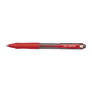 Uni-Ball Laknock Retractable Ballpoint Pen 1.4mm Red Pack of 12