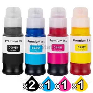 5 Pack Compatible Canon PFI-050 Ink Bottles Combo [2BK,1C,1M,1Y]