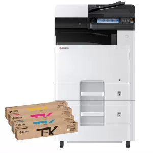 Kyocera ECOSYS M8130cidn A3 Colour Multifunction Laser Printer + 1 set of toners + PF-470 1 tray and cabinet Bundle Deal
