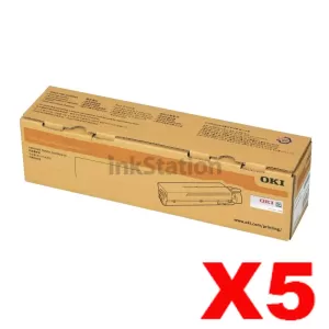 5 x OKI B433dn / B513dn Genuine Black Extra High Yield Toner Cartridge YA8001-6703G008 - 12,000 pages