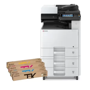 Kyocera ECOSYS M8124cidn A3 Colour Multifunction Laser Printer + 1 set of toners + 2 trays + caster Bundle