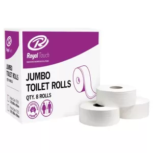 8 Rolls Royal Essence 1ply Jumbo Toilet Rolls 500m x 90mm