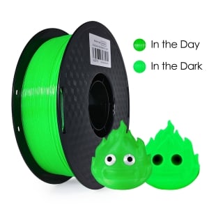 1 x Glow-In-Dark PLA 3D Filament 1.75mm Noctilucent Green to Green - 1KG