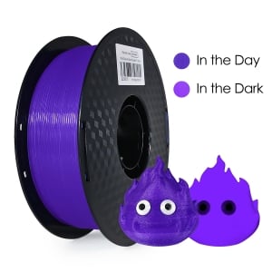 1 x Glow-In-Dark PLA 3D Filament 1.75mm Noctilucent Purple to Purple - 1KG