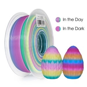 1 x Glow-In-Dark PLA 3D Filament 1.75mm Noctilucent Rainbow #2 - 1KG