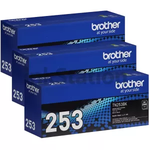 3 x Genuine Brother TN-253BK Black Toner Cartridge - 2,500 pages