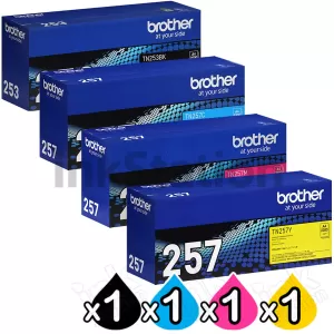 4 Pack Genuine Brother TN-253 / TN-257 Toner Combo [1BK,1C,1M,1Y]