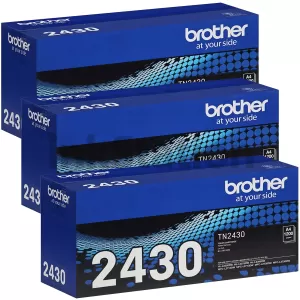 3 x Genuine Brother TN-2430 Toner Cartridge - 1,200 pages