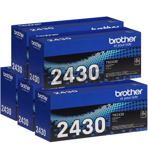 5 x Genuine Brother TN-2430 Toner Cartridge - 1,200 pages