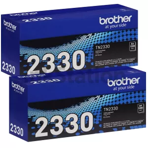 2 x Genuine Brother TN-2330 Toner Cartridge - 1,200 pages