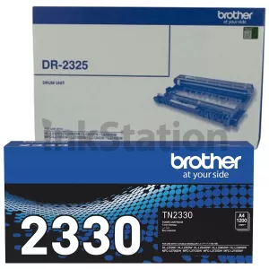 Genuine Brother TN-2330 Toner Cartridge + Genuine DR-2325 Drum Unit Combo