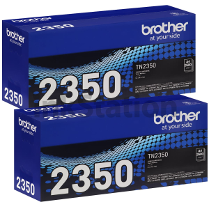 2 x Genuine Brother TN-2350 Toner Cartridge - 2,600 pages