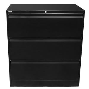 Rapidline 3 Drawer GO Lateral Filing Cabinet - Black Satin
