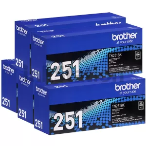 5 x Genuine Brother TN-251BK Black Toner Cartridge - 2,500 pages