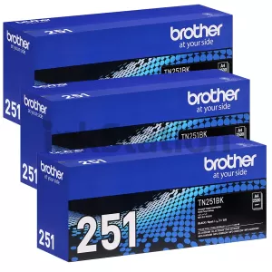 3 x Genuine Brother TN-251BK Black Toner Cartridge - 2,500 pages