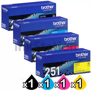 4-Pack Genuine Brother TN-251 Toner Combo [1BK,1C,1M,1Y]