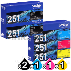 5-Pack Genuine Brother TN-251 Toner Combo [2BK,1C,1M,1Y]
