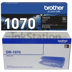 Genuine Brother TN-1070 Toner Cartridge + Genuine DR-1070 Drum Unit Combo