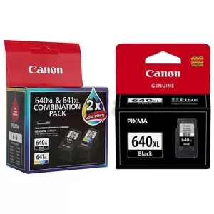 3-Pack Canon PG-640XL + (PG640XL, CL641XL - Twin Pack) Genuine High Yield Ink Cartridge [2BK + 1CL]