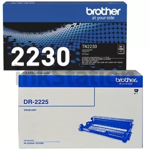 Genuine Brother TN-2230 Toner Cartridge + Genuine DR-2225 Drum Unit Combo