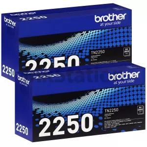 2 x Genuine Brother TN-2250 Toner Cartridge - 2,600 pages