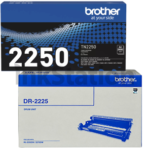 Genuine Brother TN-2250 Toner Cartridge + Genuine DR-2225 Drum Unit Combo