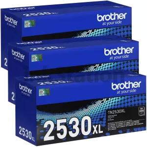 3 x Genuine Brother TN-2530XL High Yield Toner Cartridge - 3,000 pages