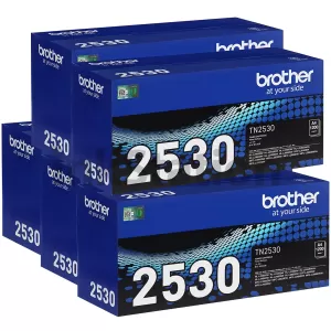 5 x Genuine Brother TN-2530 Toner Cartridge - 1,200 pages
