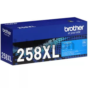 Genuine Brother TN-258XLC Cyan High Yield Toner Cartridge - 2,300 pages