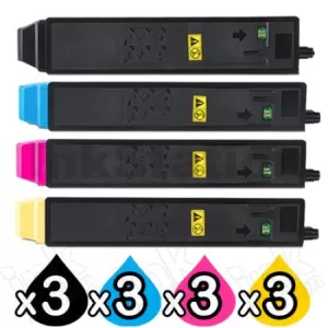 3 Sets of 4 Pack Non-Genuine alternative for TK-8319 Toner Cartridge suitable for Kyocera TASKalfa 2550ci [3BK,3C,3M,3Y]