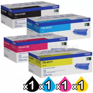 4-Pack Genuine Brother TN-441 Toner Combo [1BK,1C,1M,1Y]
