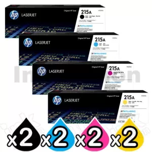 2 Sets of 4 Pack HP 215A W2310A-W2313A Genuine Toner Cartridge Combo [2BK,2C,2M,2Y]