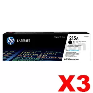 3 x HP 215A W2310A Genuine Black Toner Cartridge - 1,050 pages