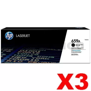 3 x HP 659A W2010A Genuine Black Toner Cartridge - 16,000 pages