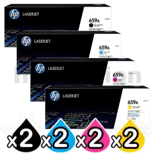 2 Sets of 4 Pack HP 659A W2010A-W2013A Genuine Toner Cartridges Combo [2BK,2C,2M,2Y]
