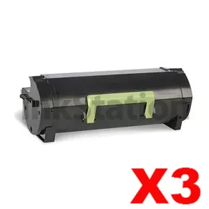 3 x Lexmark 603H (60F3H00) Compatible MX310 / MX410 / MX511 / MX611 Black High Yield Toner Cartridge - 10,000 pages
