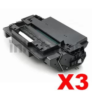 3 x HP CE255X (55X) Compatible Black High Yield Toner Cartridge - 12,000 Pages