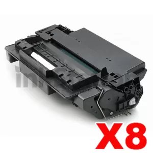 8 x HP CE255X (55X) Compatible Black High Yield Toner Cartridge - 12,000 Pages