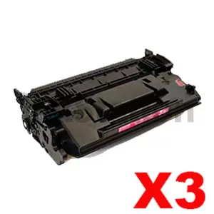 3 x HP CF287A (87A) Compatible Black Toner Cartridge - 9,000 Pages