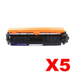 5 x HP CF217A (17A) Compatible Black Toner Cartridge - 1,600 Pages