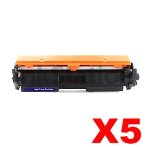 5 x HP CF217A (17A) Compatible Black Toner Cartridge - 1,600 Pages