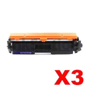 3 x HP CF217A (17A) Compatible Black Toner Cartridge - 1,600 Pages